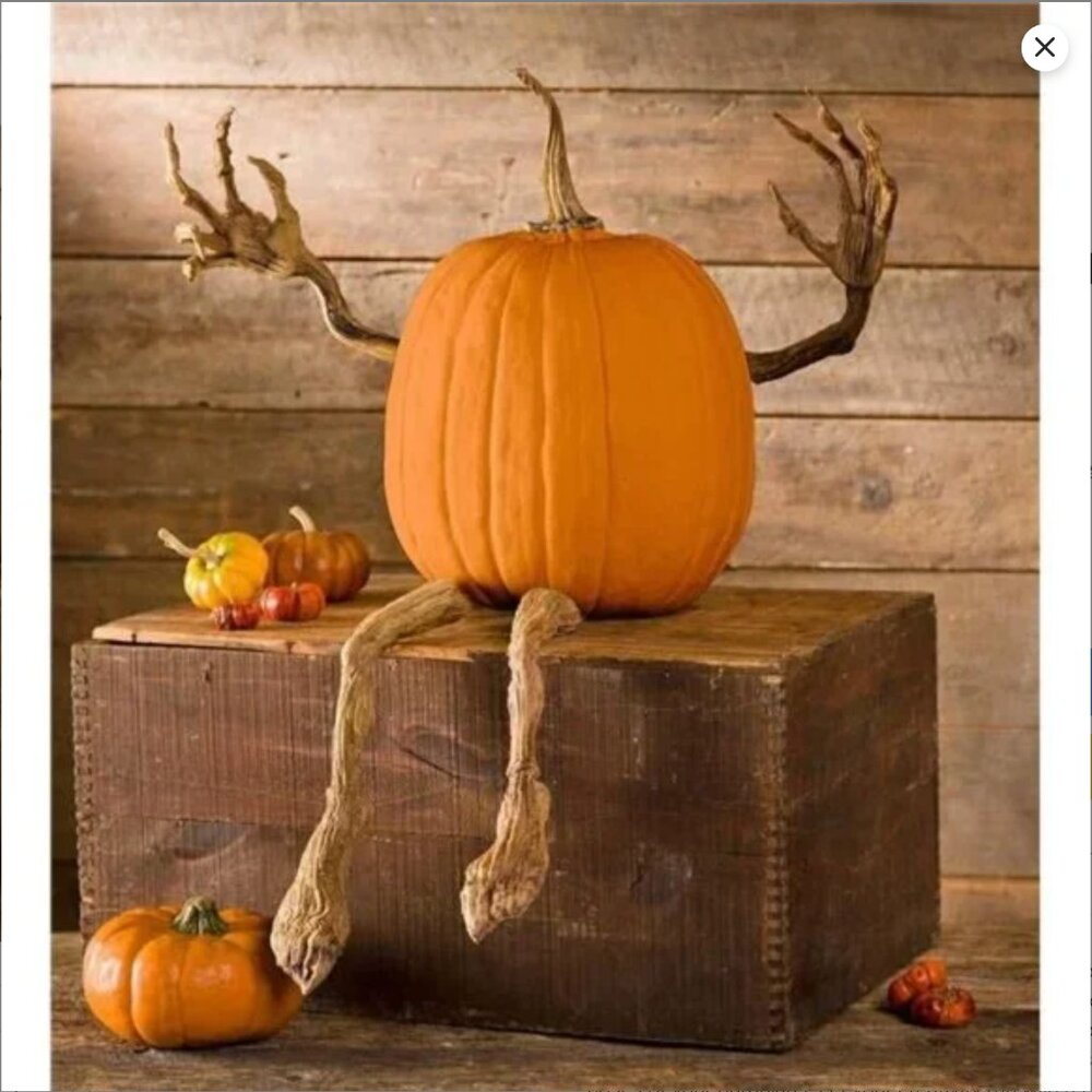 HALLOWEEN POSABLE PUMPKIN VINE TWISTED FOAM ARMS LEGS & STEM PROP SET